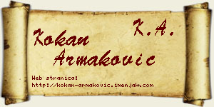 Kokan Armaković vizit kartica